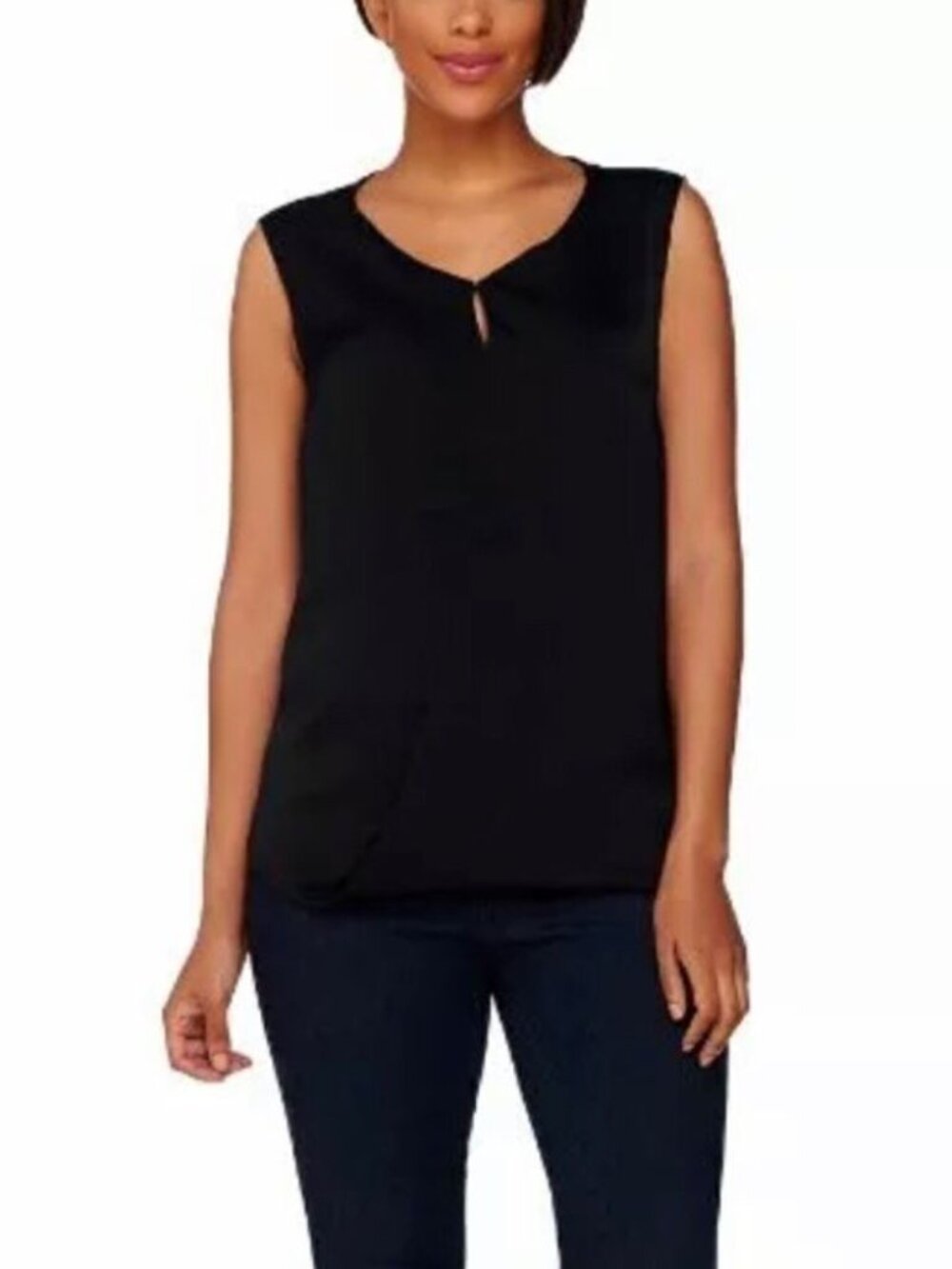 H by Halston Wrap Front Sleeveless Top